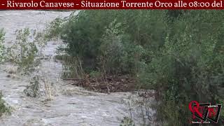 Rivarolo Canavese  Situazione Torrente Orco alle 0800 del 3 ottobre 2020 [upl. by Nylrac74]