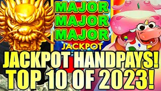 TOP 10 BIGGEST JACKPOTS OF 2023 🤑 MY BEST WINS FROM THE YEAR Slot Machine Wins [upl. by Lusty]