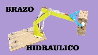 Construccion de Brazo Hidraulico de Carton con Jeringas [upl. by Sillek87]