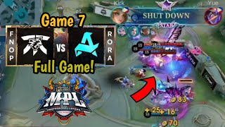 MLBB FNOP VS RORA MPL PH S14 GRAND FINALS GAME 7 FULL GAME [upl. by Llerod]