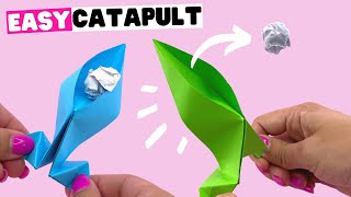 How to make EASY origami catapult paper catapult paper toys [upl. by Glimp4]