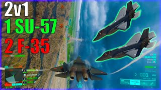 SU57 vs 2 F35E With Radar Missiles  Battlefield 2042 [upl. by Reffotsirhc]