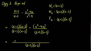 00063 Brøkregning  Addisjon og subtraksjon av brøker med flerleddete nevnere [upl. by Windham310]