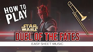 Trombone quotDuel Of The Fatesquot Star Wars EASY Sheet Music [upl. by Cato]