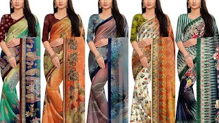 saree 💕 वुमन Elegant Floral Digital Printed SareeUnique Digital print sareeSaree With Price [upl. by Oznecniv]