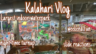 KALAHARI RESORT POCONOS VLOG  LARGEST INDOOR WATERPARK  cabanas dinner night time turnup [upl. by Konstantin]