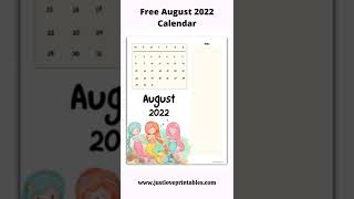 Free August 2022 Calendar printable calendar [upl. by Atsirk]