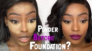 DOES IT WORK POWDER BEFORE FOUNDATION [upl. by Uuge]