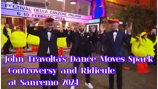 John Travolta’s Dance Moves Spark Controversy and Ridicule at Sanremo 2024 [upl. by Cassandry229]