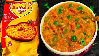 Saffola OATS Recipe Masala Oats Recipe for Weight LOSSHealthy DIETHow to Eat Oats FlavoursOfTwoWorlds [upl. by Ateekal]