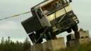 Volvo truck rollover test 1 [upl. by Atnohsal]