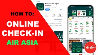 How To  Online Checkin Using AirAsia Move App  March 2024 [upl. by Etirugram71]