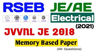 RSEB JE 2018 Electrical Paper  JVVNL JE Electrical Paper  rvunl je 2018 electrical paper [upl. by Anwahsar839]