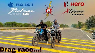 BAJAJ PULSER NS 125 VS HERO XTREME 125R  DRAG RACE  DRAGGERJATIN [upl. by Ilke]