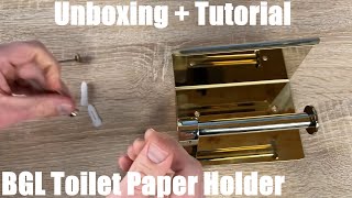 BGL 304 Stainless Steel Toilet Paper Holders Wall Roll Paper Holders Gold Unboxing amp instructions [upl. by Ahserak]