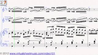 Johann Pachelbels Canon in D flute clarinet and piano sheet music  Video Score [upl. by Edythe]