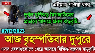 আবহাওয়ার খবর আজকের  ঘূর্ণিঝড় মিগজাউম সর্বশেষ খবর  Bangladesh weather Report Cyclone Weather [upl. by Ytirahs]