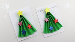 DIY 3D Weihnachtsbaum Weihnachtskarte basteln 🎄Weihnachtskarten basteln 2024 Bastelideen [upl. by Spear]