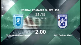 FC Universitatea Craiova vs FC „U” Craiova 1948  Superliga  04112023  COMENTARIU LIVE [upl. by Frederiksen]