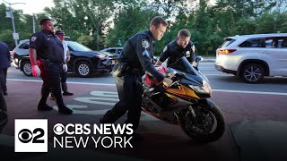 CBS News New York joins NYPD on operation cracking down on illegal motorcycles scooters [upl. by Adniled]