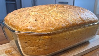 Only water and flour❗️I dont buy bread anymoreno knead breadEasy bread recipe [upl. by Ayokal]