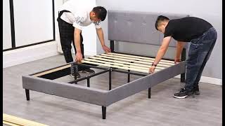 Upholstered Platform Bed Frame assembly [upl. by Dercy436]