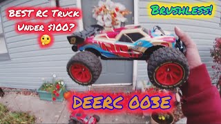 DEERC 003E 114 Brushless RC Truck  3s Lipo Bash [upl. by Boorer]