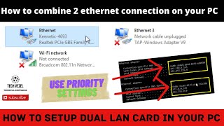 HOW TO ATTACH 02 LAN CARD ON YOUR PC  HOW TO COMBINE 2 INTERNET CONNECTIONS ON YOUR SINGLE PC [upl. by Deroo]