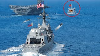 US Navy Ships Emergency Intercept Chinese Ships [upl. by Ayekim79]