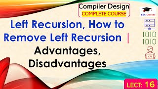 L16 Left Recursion How to Remove Left Recursion  Advantages Disadvantages  Compiler Design [upl. by Frame]