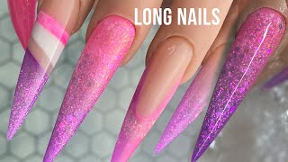 EXTREME Length Stiletto Acrylic Nails [upl. by Baggs565]