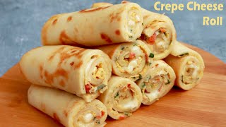 মাত্র ৫ মিনিটে সকালের নাস্তা তৈরির রেসিপি  Easy Nasta Recipe  Crepe Egg Roll Recipe [upl. by Dnalel]