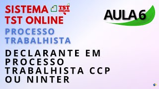 Processo Trabalhista eSocial Declarante em processo trabalhista CCP ou Ninter Software TSTONLINE [upl. by Crelin]