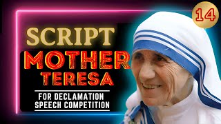 Declamation Speech Competition Script  Mother Teresa  script motherteresa blessed [upl. by Burris419]