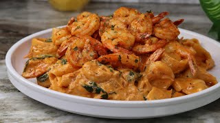 Spicy Creamy Shrimp Pasta Recipe  30 Minute Meal [upl. by Amhser]