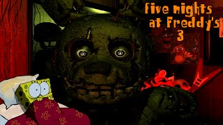 BoB Esponja jogando Five Nights at Freddys 3 [upl. by Esbensen681]