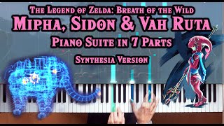 Zelda Breath of the Wild  Mipha Sidon amp Vah Ruta Piano Medley wSynthesia How To PlayTutorial [upl. by Novah]