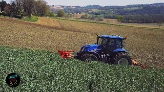 New Holland T6165 à la destruction de couvert végétal  broyeur  rotavator [upl. by Richy]