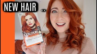 DYING MY HAIR COPPER  Superdrug Performance Permanent Hair Dye Copper Burst 74 [upl. by Puto]