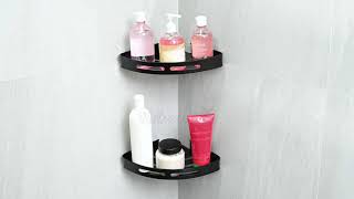 Fulminare SelfAdhesive Aluminium Bathroom Corner Shelf Rack Bathroom Corner Organizer Stand [upl. by Lesh]