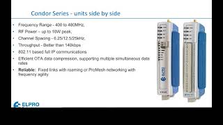 ELPRO Technologies Training April 7 2021 Condor Series 415U2 longrange wireless IO and gateway [upl. by Khai]