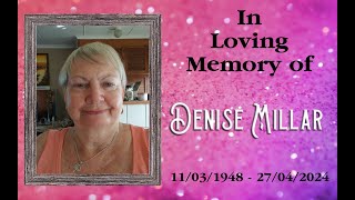 Denise Millar Memorial Service  Rhema South Coast Family [upl. by Elcin]