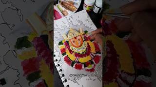 Day 3 l aai chaturshringi 🩶🙏navratriseries painting shortsvideo [upl. by Ramirol]