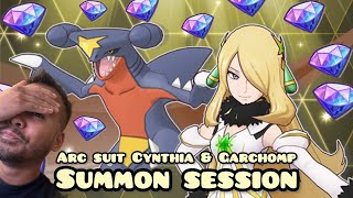 LET’S SUMMON Arc Suit Cynthia amp Garchomp Summon Session  Cynthia Arc Suit Scout Pokémon Masters [upl. by Barden]