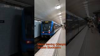 Metro leaving Odenplan Station Stockholm travel stockholmguide [upl. by Zerla]