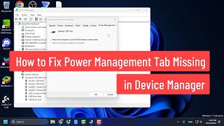 How to Fix Power Management Tab Missing in Device Manager on Windows 1011 [upl. by Dania]