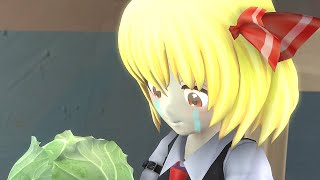 SFM touhou Marisa forces Rumia to eat cabbage [upl. by Namyac]