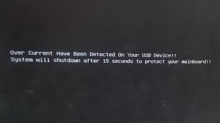 HOW TO FIX OVER CURRENT HAVE BEEN DETECTED ON YOUR USB DEVICE SYSTEM WILL SHUTDOWN AFTER 15 SECONDS [upl. by Jaquiss583]