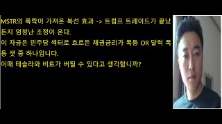 MSTR의 폭락이 가져온 복선 효과  트럼프 트레이드가 끝났든지 엄청난 조정이 온다 이 자금은 민주당 섹터로 흐르든 채권금리가 폭등 OR 달럭 폭등 셋 중 하나입니다 [upl. by Abernathy]