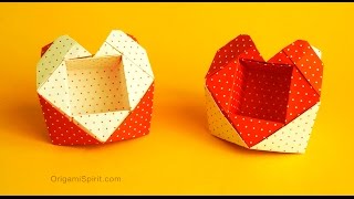 How to Fold an Origami Valentine HeartBox [upl. by Eba]